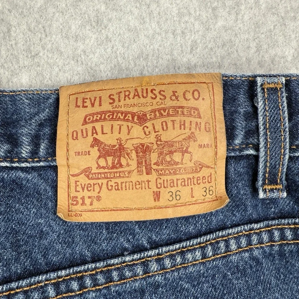 Vintage Levis Jeans Mens 36x36 (Fits 36x27) Medium Wash 517 Bootcut‎ Made In USA